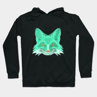 cyan fox face Hoodie